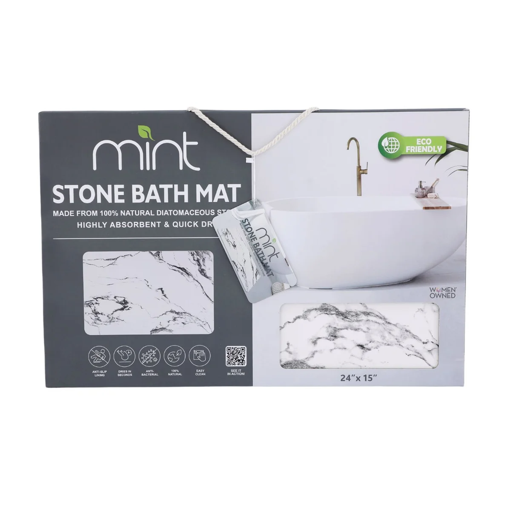 4 Colors! - 24" x 15" Diatomaceous Quick-Drying Stone Bath Mat