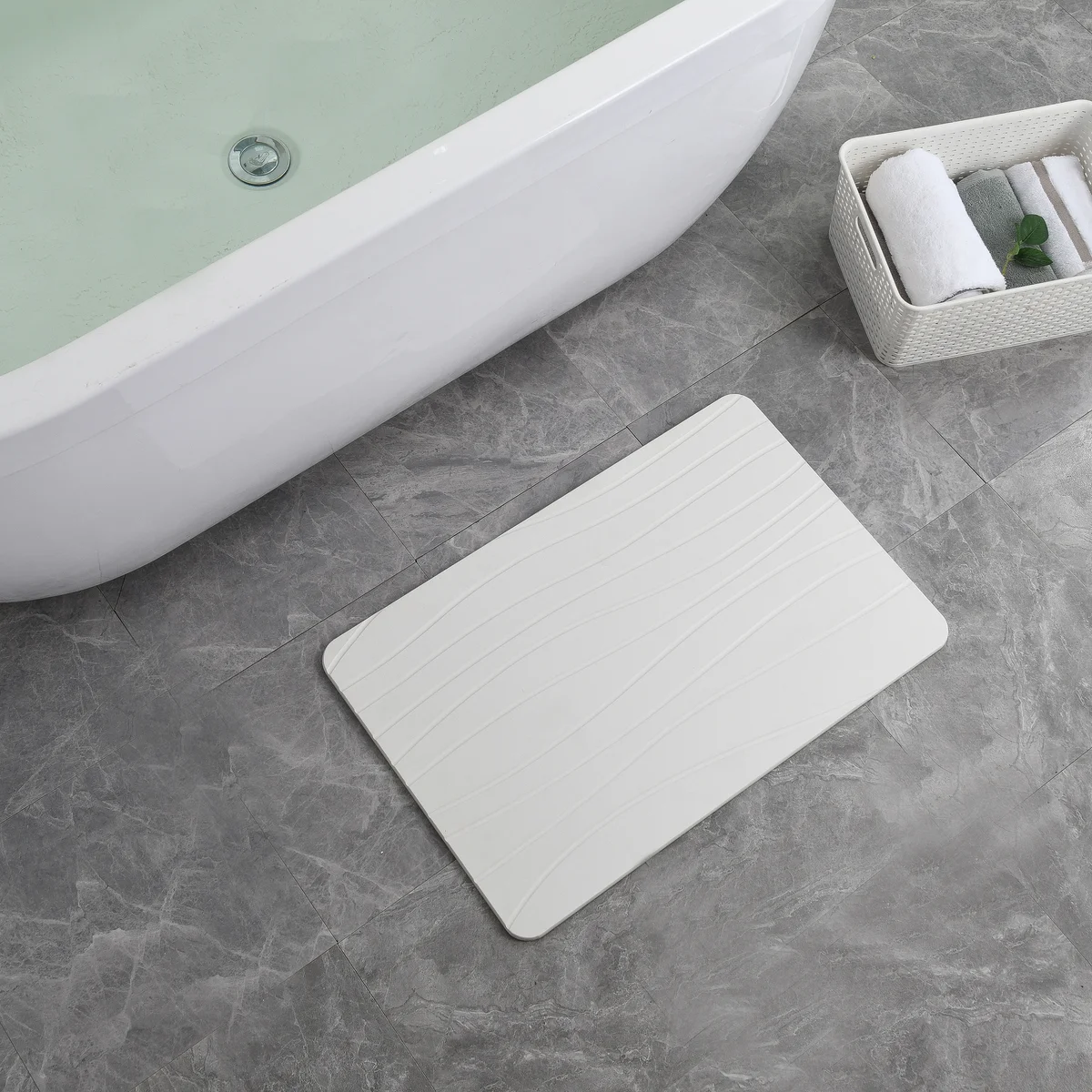 24'' x 15'' Diatomaceous Quick-Drying Stone Bath Mat