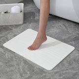 Off White Wave Stone Bath Mat - Dimensions: 24"x15"
