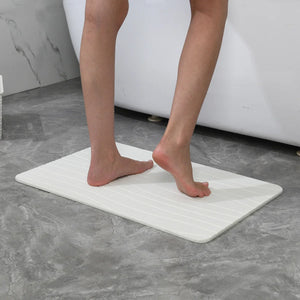 Off White Wave Stone Bath Mat