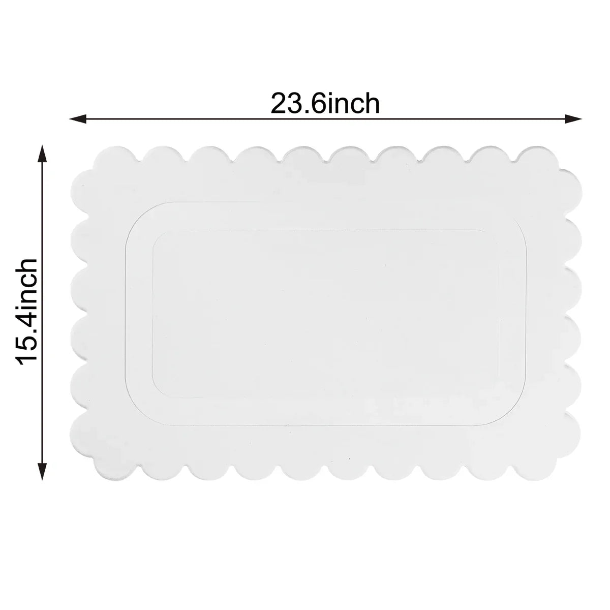 Off White Scallop Stone Bath Mat - Dimensions: 24"x15"