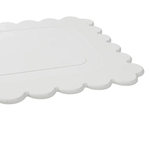 Off White Scallop Stone Bath Mat - Dimensions: 24"x15"