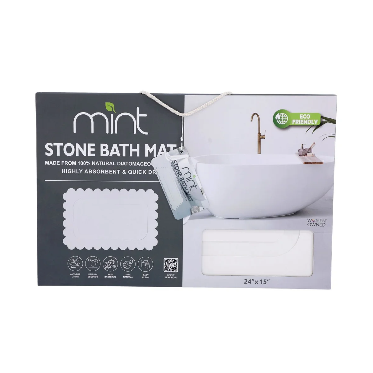 24'' x 15'' Diatomaceous Quick-Drying Stone Bath Mat