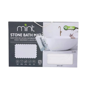 Off White Scallop Stone Bath Mat - Dimensions: 24"x15"