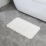Off White Scallop Stone Bath Mat - Dimensions: 24"x15"