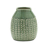 Punched terra cotta vase 8"h