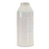 Modern ribbed terra cotta vase 14"h