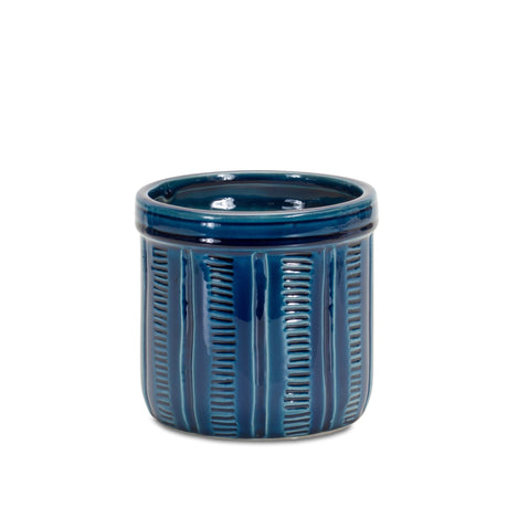 Blue-Etched-Terra-Cotta-Pot-Planter-(Set-of-3)-Pots-&-Planters
