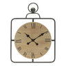 Wooden wall clock in iron frame 16"d