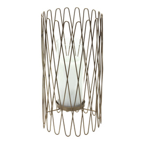 Geometric-iron-candle-holder-with-glass-hurricane-Candle-Holders