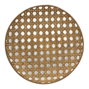 Large Round Bamboo Wooden Tray 26"D