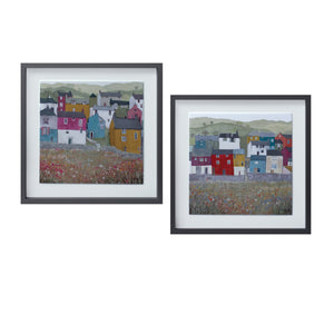 Wood Framed House Print (Set of 2)