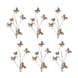 Blue and Orange Wire Butterfly Spray (Set of 6)