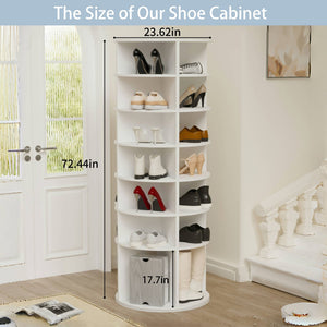 Rotating Shoe Rack Tower - 7-Tier Spinning Shoe Organizer