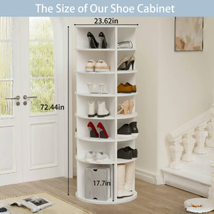 Rotating Shoe Rack Tower - 7-Tier Spinning Shoe Organizer