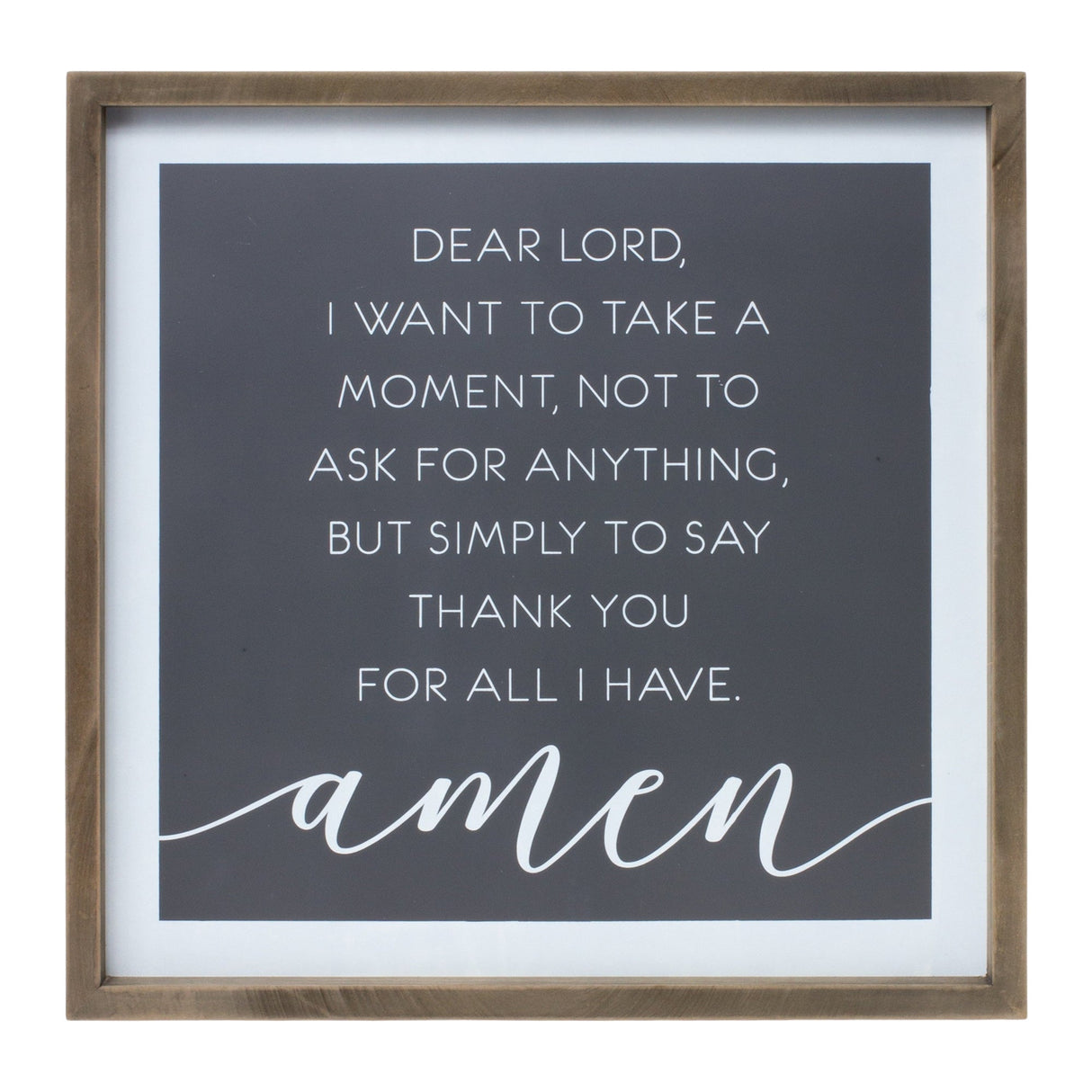 Wooden Thank You Prayer Plaque 19.75"SQ