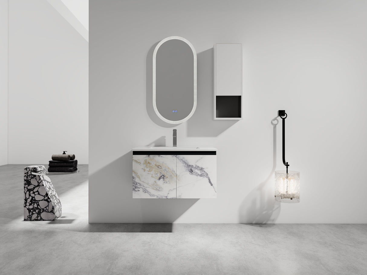 12" Bathroom Side Cabinet with Soft Close Doors