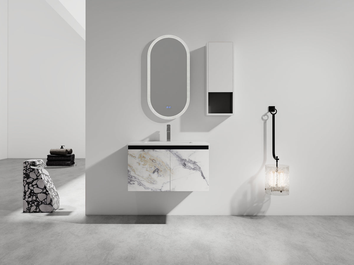 12" Bathroom Side Cabinet with Soft Close Doors