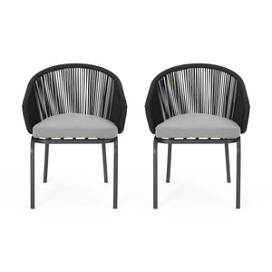 Outdoor Wicker Chair With Powder Coated Iron Legs