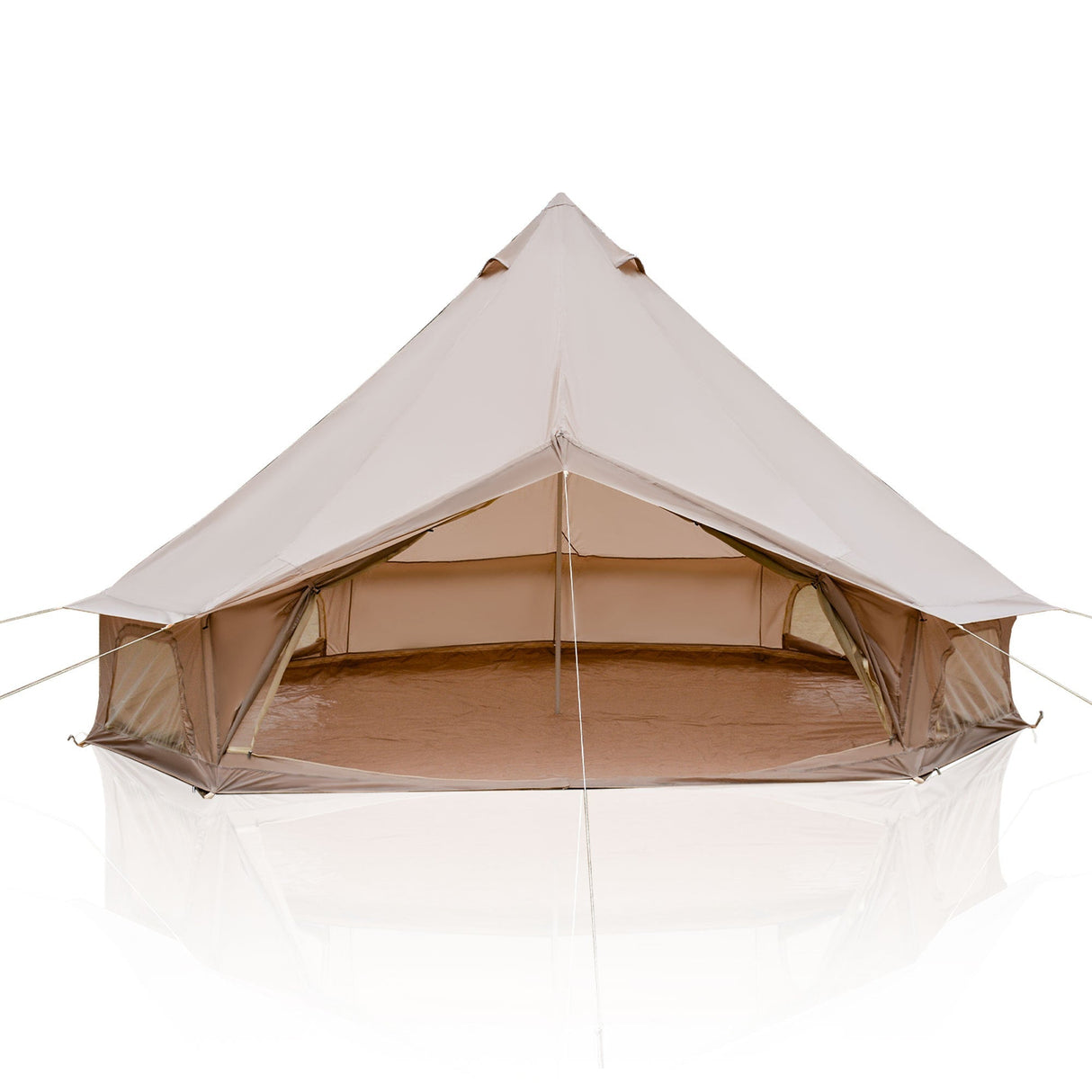 4 Season Bell Tent 13.1FT, Beige Waterproof Glamping Yurt Tent