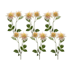 Pink dahlia flower stem (set of 6)