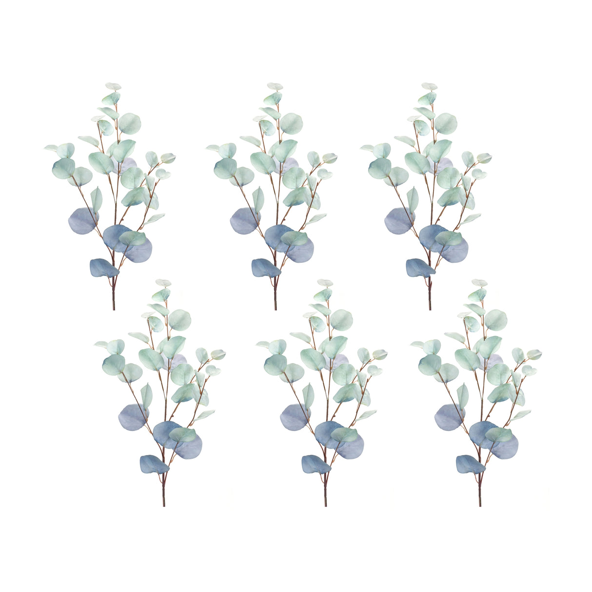 Blue-silver-dollar-eucalyptus-leaf-spray-(set-of-6)-Artificial-Flowering-Plants