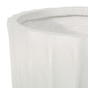 Planter With Subtle Pleated Design - Antique White