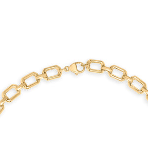 Gold Vermeil .925 Sterling Silver 1/4 Cttw Diamond Bold Octagonal Link Necklace