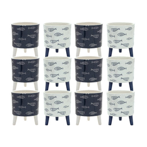 Coastal-Fish-Pattern-Planter-with-Legs-(Set-of-12)-Pots-&-Planters