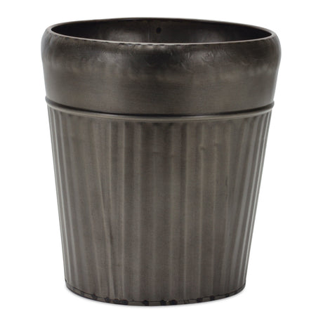Pewter metal planter with tapered design (set of 3)