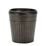 Pewter metal planter with tapered design (set of 3)