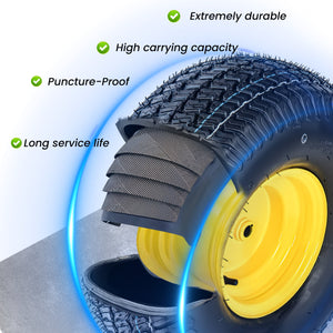 Set of 2 20x8.00-8 Lawn Mower Tires and Wheel Assembly