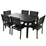 6-Person Modern Steel Outdoor Dining Set