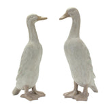 Distressed-Stone-Standing-Duck-Garden-Statue-(Set-of-2)-Sculptures-&-Statues