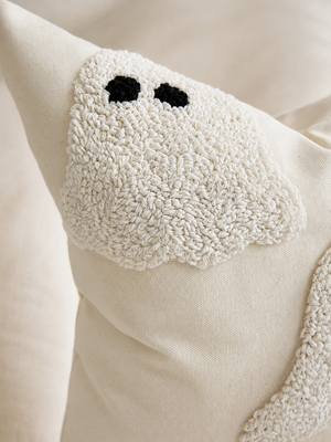Ivory Tufted Ghost Pillow Cover
