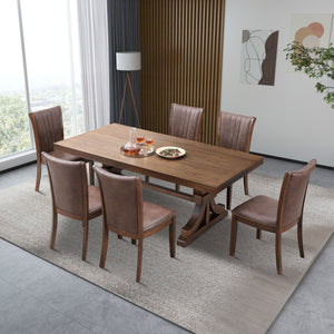 Mid Century Modern Dining Table Set for 7OAK