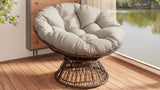 Ergonomic Wicker Chair with Cloud Density Cushion and Swivel