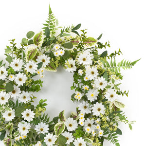 Mixed Fern and Daily Floral Wreath 22.5"D