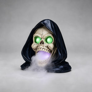 Halloween Grim Reaper Skull Statue with LED Light