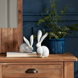 Weathered Stone Rabbit Statue with Distressed Finish (Set of 4)