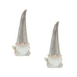 Modern Marble Finish Terra Cotta Gnome Figurine (Set of 2)