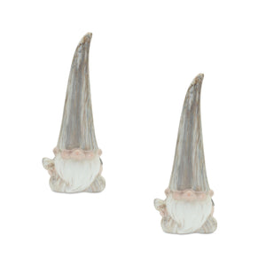 Modern Terra Cotta Gnome Figurine with Marble Finish (Set - 2)
