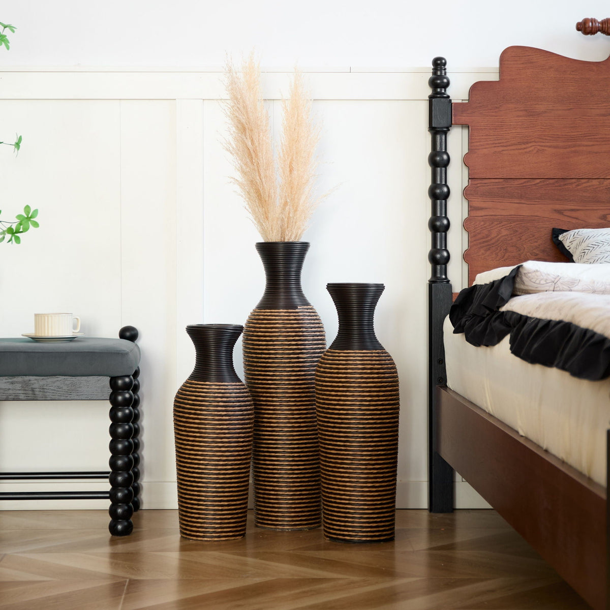Classic And Neat Floor Vase, High Independent Flower Stand (Set of 3)