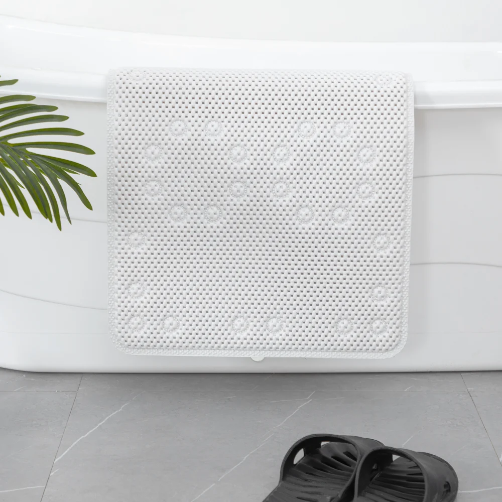 36 in. x 17 in. Non-Skid Double Foam Bath Mat with 58 Suction Cups