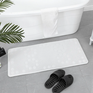 36 in. x 17 in. Non-Skid Double Foam Bath Mat with 58 Suction Cups