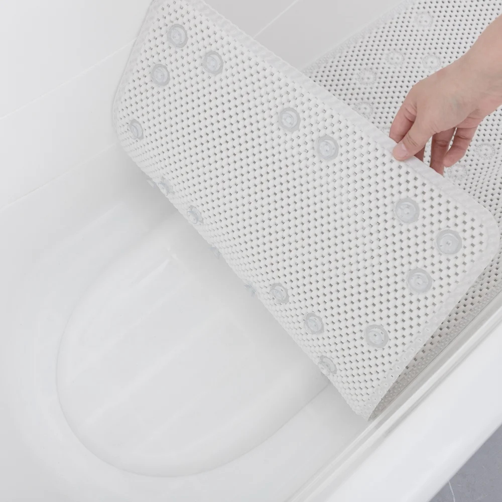 36 in. x 17 in. Non-Skid Double Foam Bath Mat with 58 Suction Cups