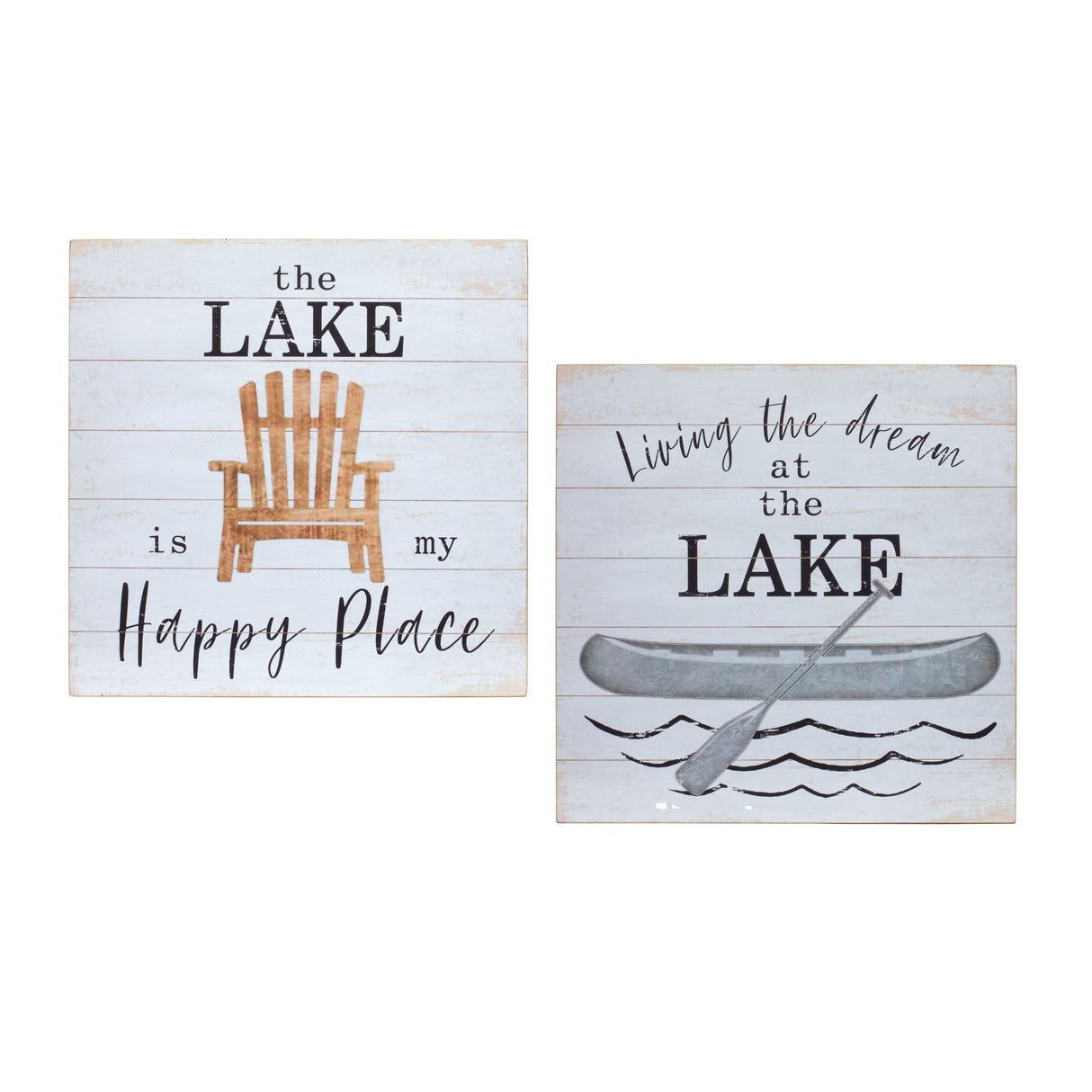Wooden-lake-life-sign-(set-of-2)-Wall-Signs