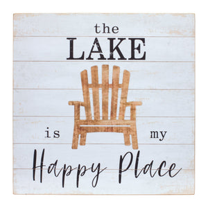 Wooden lake life sign (set of 2)