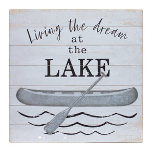 Wooden lake life sign (set of 2)