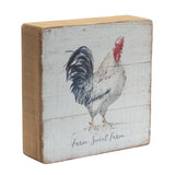 Rustic wood farm animal sentiment block (set of 4)